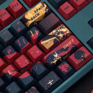 **Zenless Zone Zero anime keycap set featuring character artwork, custom mechanical keyboard keycaps for gaming keyboards, durable decorative keycaps for PC gaming setups and HoYoverse fans.**
