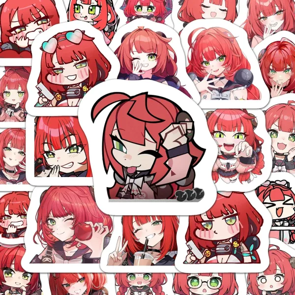 Zenless Zone Zero anime sticker set featuring colorful character artwork, high-quality waterproof decorative decals for laptops, phones, tablets, notebooks, water bottles, luggage and HoYoverse game fans.