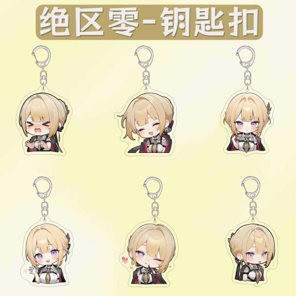 Zenless Zone Zero anime keychain featuring character artwork, acrylic, plush or silicone hanging charm for keys, backpacks, handbags and accessories, collectible HoYoverse game merchandise for fans.
