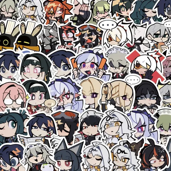 Zenless Zone Zero anime sticker set featuring colorful character artwork, high-quality waterproof decorative decals for laptops, phones, tablets, notebooks, water bottles, luggage and HoYoverse game fans.