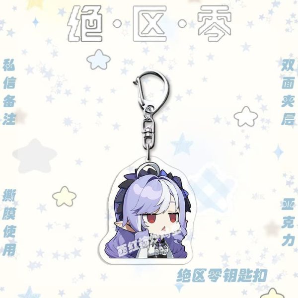 Zenless Zone Zero anime keychain featuring character artwork, acrylic, plush or silicone hanging charm for keys, backpacks, handbags and accessories, collectible HoYoverse game merchandise for fans.