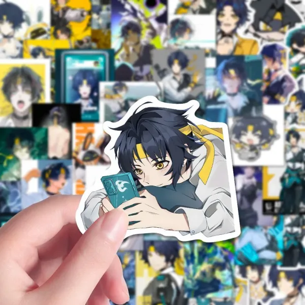 Zenless Zone Zero anime sticker set featuring colorful character artwork, high-quality waterproof decorative decals for laptops, phones, tablets, notebooks, water bottles, luggage and HoYoverse game fans.