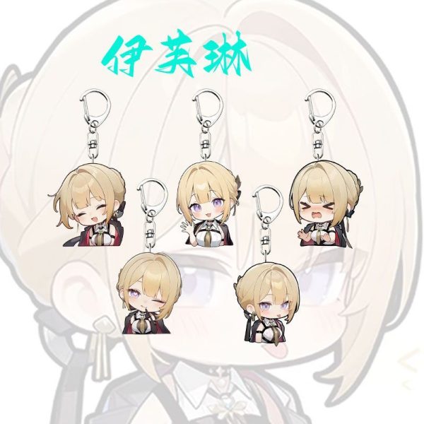 Zenless Zone Zero anime keychain featuring character artwork, acrylic, plush or silicone hanging charm for keys, backpacks, handbags and accessories, collectible HoYoverse game merchandise for fans.