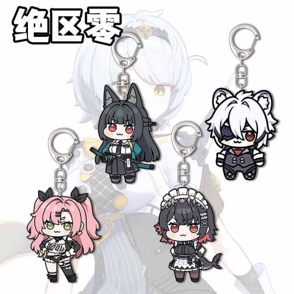 Zenless Zone Zero anime keychain featuring character artwork, acrylic, plush or silicone hanging charm for keys, backpacks, handbags and accessories, collectible HoYoverse game merchandise for fans.