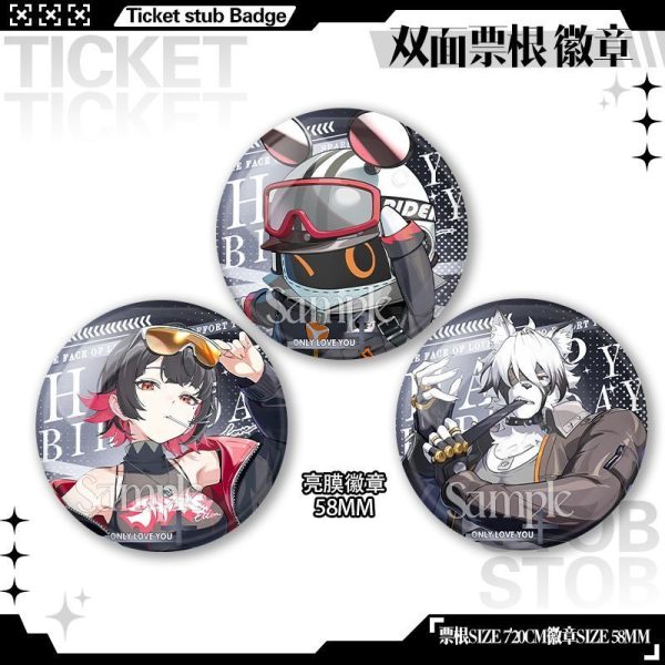 Zenless Zone Zero anime collectible button badge featuring character artwork, premium round pin for backpacks, jackets, hats, bags and accessories, perfect HoYoverse game merchandise for fans.