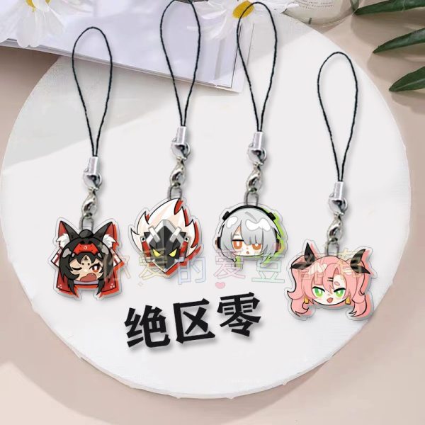 Zenless Zone Zero anime keychain featuring character artwork, acrylic, plush or silicone hanging charm for keys, backpacks, handbags and accessories, collectible HoYoverse game merchandise for fans.