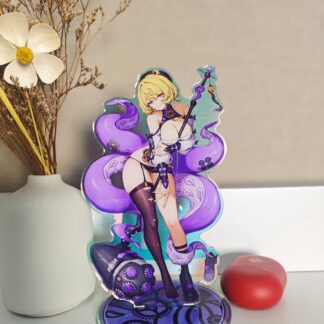 Zenless Zone Zero anime acrylic stand featuring detailed character artwork, premium transparent display figure for desks, shelves, gaming setups, room decor and collectible HoYoverse merchandise for fans.