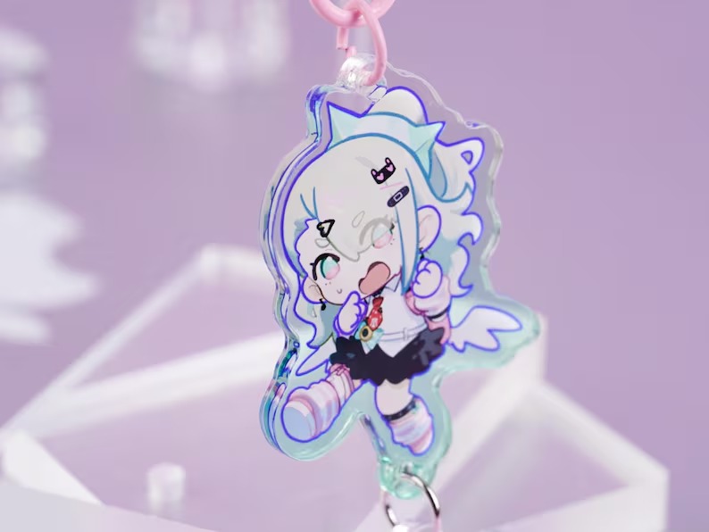 ZZZ "Angels of Delusion" Holographic Acrylic Keychain Set | Anby, Nekomata, Nicole