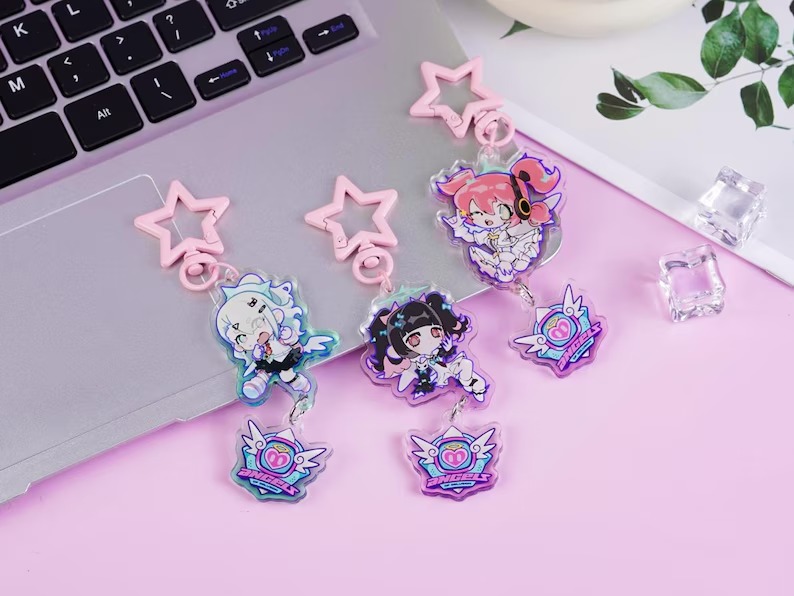 ZZZ "Angels of Delusion" Holographic Acrylic Keychain Set | Anby, Nekomata, Nicole