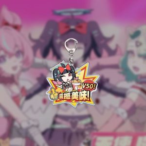 ZZZ "V50 Shocking Delicious!" Anime Acrylic Keychain | Custom Fast Food Meme Pendants | Chinatsu, Nangong Yu, Airi Chibi Charms