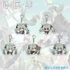 A collection of four clear acrylic keychains featuring the Zenless Zone Zero character Corin Wickes in a chibi art style. She is shown with various expressions including crying, shocked, nervous, and holding a blank sign.