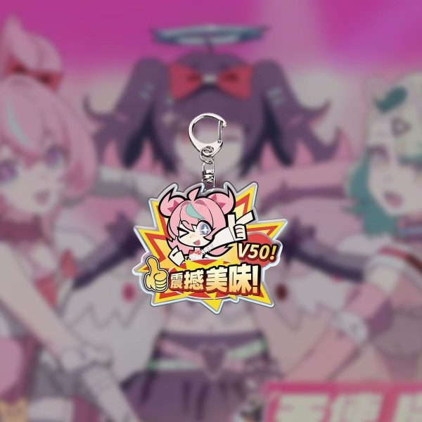 ZZZ "V50 Shocking Delicious!" Anime Acrylic Keychain | Custom Fast Food Meme Pendants | Chinatsu, Nangong Yu, Airi Chibi Charms — image 4