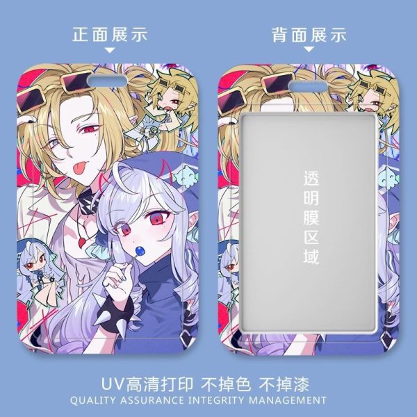 Zenless Zone Zero Vivian anime hard plastic sliding card holder for student IDs and bus cards with UV printed illustration and clear back window.
