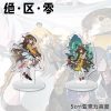 Mini 5cm Zenless Zone Zero anime character acrylic standee slotted into a white round base plate.