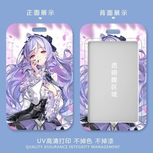 Zenless Zone Zero Vivian anime hard plastic sliding card holder for student IDs and bus cards with UV printed illustration and clear back window.