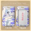 A sliding hard-shell card holder featuring a silver-haired anime character from Zenless Zone Zero in a blue outfit. The back shows the full character artwork, while the front features a clear transparent window for displaying ID cards.