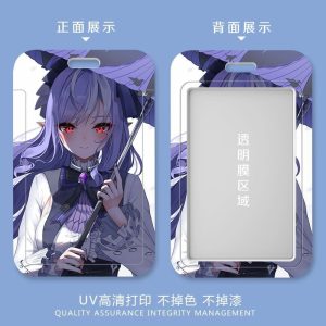 Zenless Zone Zero Vivian anime hard plastic sliding card holder for student IDs and bus cards with UV printed illustration and clear back window.