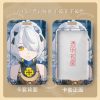 Multiple variations of a sliding hard-shell card holder featuring anime characters from Zenless Zone Zero, including Anby Demara and other stylish silver-haired agents. The back of the cases shows the full character artwork, while the front features a clear transparent window for displaying ID cards.