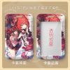 Hard plastic sliding card cases featuring red-haired Zenless Zone Zero character Fuwa Yuzuha. The front features a large transparent scan window and top lanyard slot, while the back showcases full-color anime artwork.