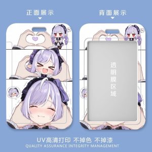 Zenless Zone Zero Vivian anime hard plastic sliding card holder for student IDs and bus cards with UV printed illustration and clear back window.