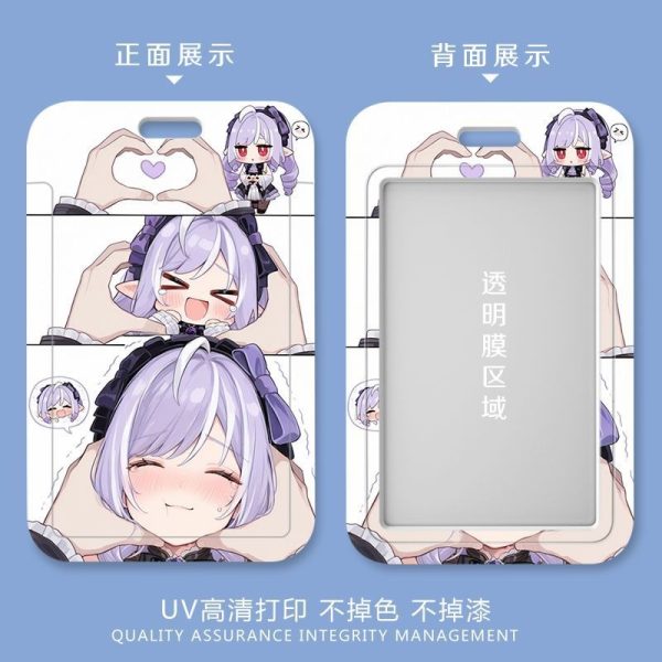 Zenless Zone Zero Vivian anime hard plastic sliding card holder for student IDs and bus cards with UV printed illustration and clear back window.