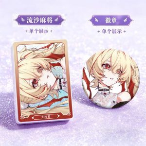 Zenless Zone Zero Claret Flowing Sand Mahjong Acrylic and Badge Collection — Close-Up Design | zenlesszonezero.toys | ZZZ Claret | Zenless Zone Zero Flowing Sand Mahjong Acrylic and Badge Collection |