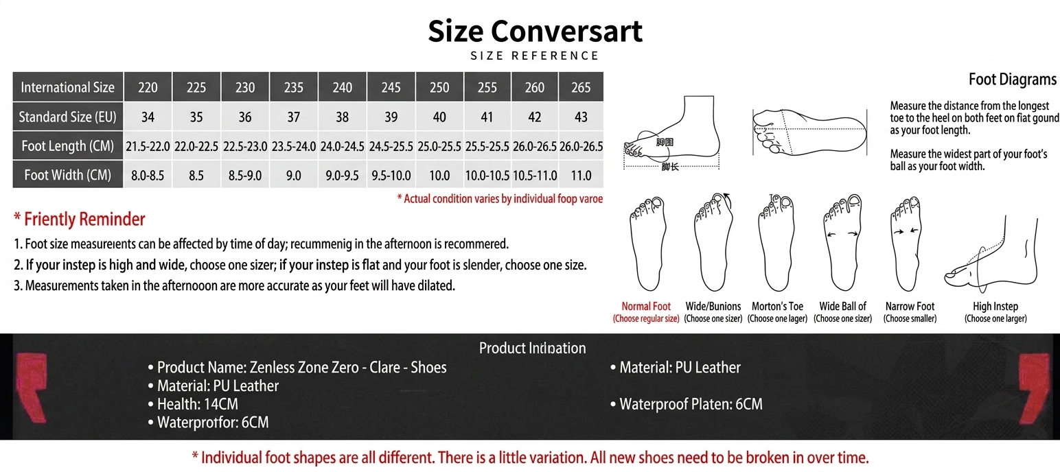 Zenless Zone Zero Clara Flynn Cosplay Shoes – Anime-Style Prop Footwear
