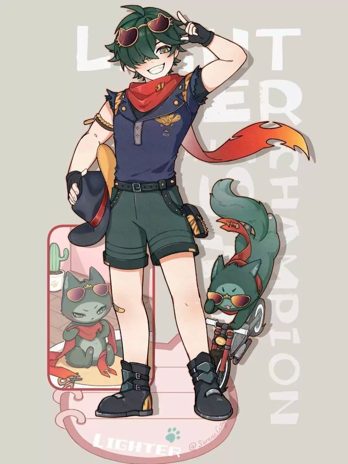 Zenless Zone Zero Lighter Chibi Duo Acrylic Stand Set | zenlesszonezero.toys | ZZZ Lighter | Zenless Zone Zero Acrylic Stand |