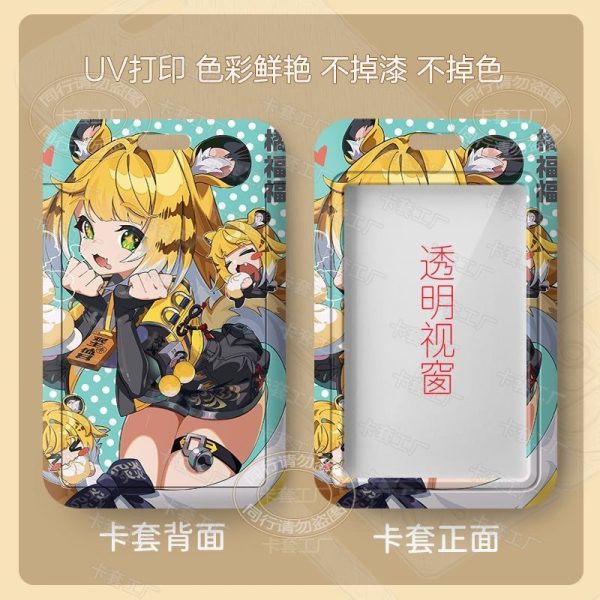 Hard plastic Zenless Zone Zero Ju Fufu anime card holder with clear front display window and bright character artwork.