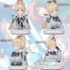 Zenless Zone Zero Alice acrylic standees displaying four different funny meme facial expressions mounted on clear plastic bases.