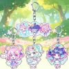 Chibi acrylic keychains of Zenless Zone Zero Delusional Angels characters Nangong Yu, Chinatsu, and Arui with silver lobster clasps.Chibi acrylic keychains of Zenless Zone Zero Delusional Angels characters Nangong Yu, Chinatsu, and Arui with silver lobster clasps.