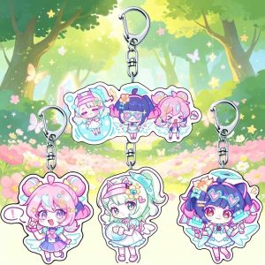 Chibi acrylic keychains of Zenless Zone Zero Delusional Angels characters Nangong Yu, Chinatsu, and Arui with silver lobster clasps.Chibi acrylic keychains of Zenless Zone Zero Delusional Angels characters Nangong Yu, Chinatsu, and Arui with silver lobster clasps.