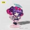 Cute pink chibi anime girl acrylic standee figure from Zenless Zone Zero mounted on a clear round base.