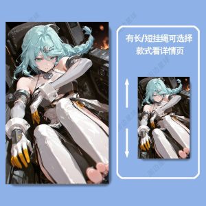 Vertical sliding plastic hard card holder with high-definition anime artwork of light blue-haired Seed from Zenless Zone Zero.