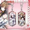 Hexagonal high-clear acrylic keychain featuring Zenless Zone Zero characters Ye Shunguang and Yunqinshan with a silver star-shaped metal clasp.