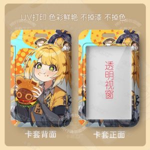 Hard plastic Zenless Zone Zero Ju Fufu anime card holder with clear front display window and bright character artwork.