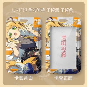 Hard plastic Zenless Zone Zero Ju Fufu anime card holder with clear front display window and bright character artwork.