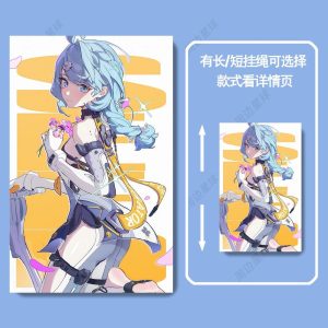 Vertical sliding plastic hard card holder with high-definition anime artwork of light blue-haired Seed from Zenless Zone Zero.