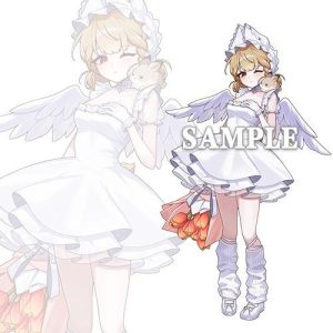 Clear acrylic stand figures depicting Zenless Zone Zero characters Belle, Alice, and Yuzuha dressed in white angel outfits with cute wings.