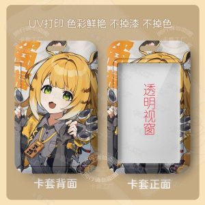 Hard plastic Zenless Zone Zero Ju Fufu anime card holder with clear front display window and bright character artwork.