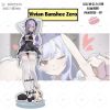 Double-sided acrylic stand figure featuring Zenless Zone Zero character Vivian Banshee in a maid outfit with black and calico cats on the base.