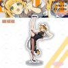 Clear acrylic standee figure of Zenless Zone Zero character Ju Fufu performing a high vertical split kick while wearing a black qipao cheongsam.