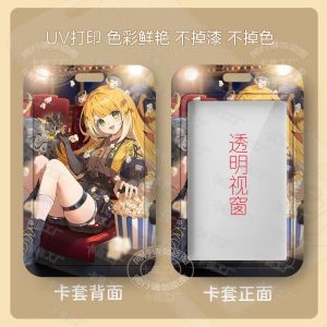 Hard plastic Zenless Zone Zero Ju Fufu anime card holder with clear front display window and bright character artwork.