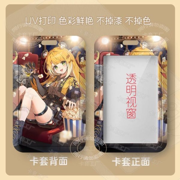 Hard plastic Zenless Zone Zero Ju Fufu anime card holder with clear front display window and bright character artwork.