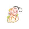 Cute Zenless Zone Zero acrylic keychain and fridge magnet featuring pastel chibi characters Remiel and Ye Shunguang with smooth transparent borders.