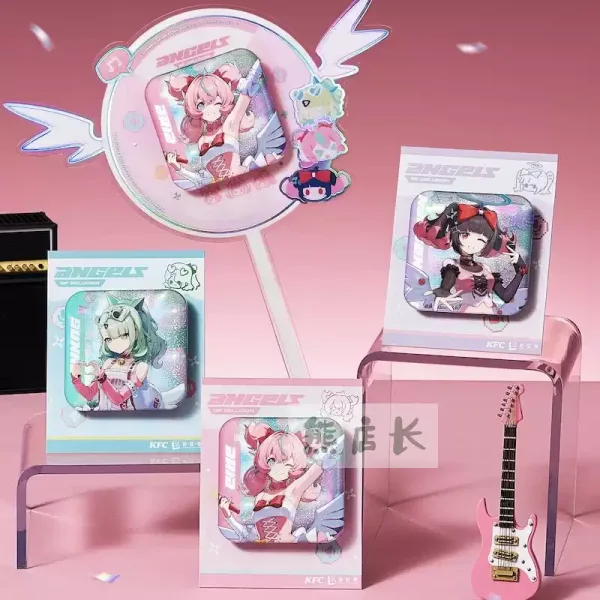 KFC x Zenless Zone Zero Collaboration Merchandise: Angel-themed Badges, Bangboo-themed Foldable Bags, Charms, and Light-up Acrylic Stands