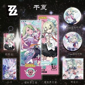 Chika 6-Piece Merch Set – Holo Ticket, Badge, Keychain & Cards | Zenless Zone Zero