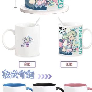 Zenless Zone Zero Nangong Yu, Sunna, Aria, and Bangboo Ceramic Mug | zenlesszonezero.toys | ZZZ Nangong Yu, Sunna, Aria | Zenless Zone Zero Character Ceramic Mug |