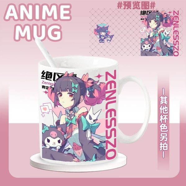 Zenless Zone Zero Nangong Yu, Sunna, Aria, and Bangboo Ceramic Mug | zenlesszonezero.toys | ZZZ Nangong Yu, Sunna, Aria | Zenless Zone Zero Character Ceramic Mug |