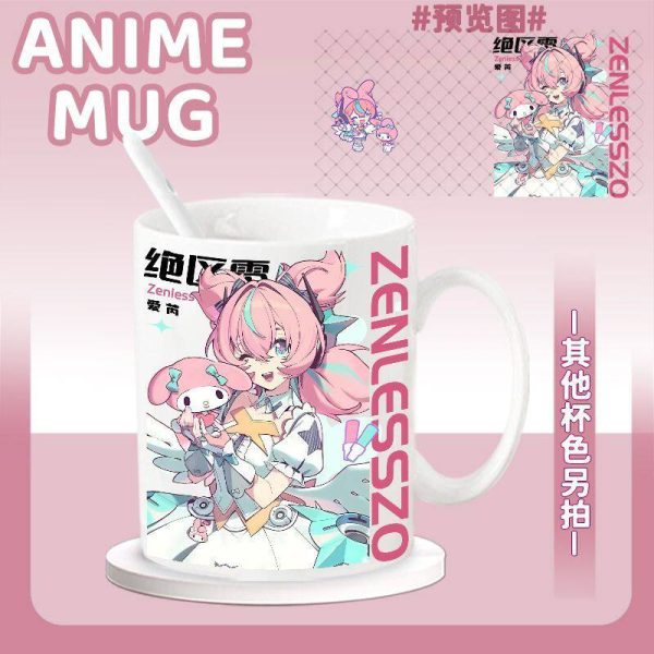 Zenless Zone Zero Nangong Yu, Sunna, Aria, and Bangboo Ceramic Mug | zenlesszonezero.toys | ZZZ Nangong Yu, Sunna, Aria | Zenless Zone Zero Character Ceramic Mug |